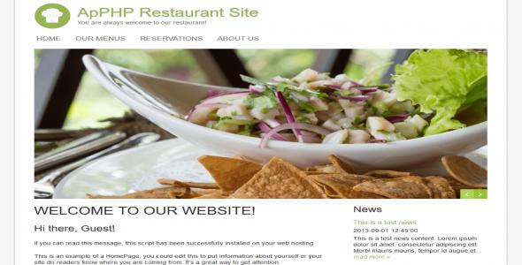 Restaurant Reservations Site PHP Script
